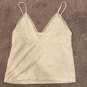 lace trim brandy Melville white tank top